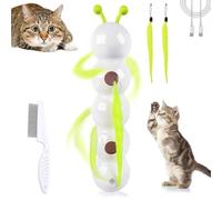 Juguete giratorio para gatos, juguete interactivo automático con diseño de gusano y movimiento inteligente, con ventosa, apto para instalación en paredes, puertas y ventanas interiores. (1pcs)