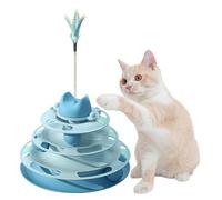 Juguete giratorio para gatos - Puzle interactivo con , pista de bolas redondas, juego de entrenamiento para el movimiento | Actividades para gatos para estimular la mente, entrenamiento