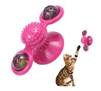 Juguete Giratorio para Gatos - Rueda de Viento giratoria, Juguete de Hierba gatera - Juguete Interactivo para Gatos con Base de, Juguete de Masaje de Cepillo de Dientes de Gato para Movimiento