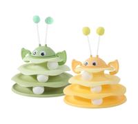 Juguete giratorio para gatos | Torre de bola de rompecabezas de 3 capas | Juego interactivo de 24 cm para gatos de interior, divertido juguete de ejercicio para sala de estar, dormitorio, sótano