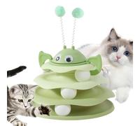 Juguete giratorio para gatos - Torre de bolas de rompecabezas de gatitos de 3 capas | Juego interactivo para mascotas | Juguete divertido y estimulante para gatos para uso en interiores en la sala de