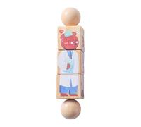 Juguete Giratorio para Niños Puzzle de Bloques de Madera para Manipulación Manual Estimula el Desarrollo Cerebral y la Observación Adecuado para, Style D