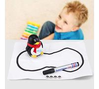 Juguete Inductivo de Pingüino, Línea Interactiva Que Sigue el Modelo de Pingüino Robot, Juguete Sensorial Educativo Divertido para Niños, Niñas, Plástico, 7x6,5x8,5 Cm (Negra)