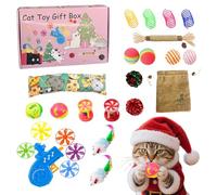 Juguete Interactivo Bola Para Gatos, Set Navideño De Ratones De Peluche Interactivos Para Gatitos, Juguetes De Ejercicio Resistente A Arañazos Para Gatitos, Suministros Para Gatos Grandes Medianos
