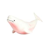 Juguete Interactivo de Ballena de Goma Suave Segura para Educación Temprana e Interacción Entre Padres e Hijos para Niños 23x6x6cm (Ballena Blanca)