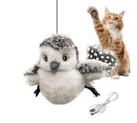 Juguete interactivo de chirping con pájaros y gatos, sonido táctil de 4.72 pulgadas con movimiento, figura electrónica de búho de felpa, entretenimiento para mascotas con estilo realista, actividad en