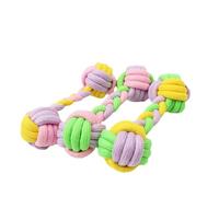 Juguete interactivo de cuerda para perro con forma de hueso de doble nudo, juguete trenzado resistente para masticar y tirar para entrenamiento dental y juego activo, color aleatorio