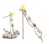 Juguete Interactivo de Ejercicio lúdico y educación reactiva fácil - Juguete Interactivo para Gato - caña de Plumas con Campana para Chat Cazador, para Todas Las Razas en el Interior