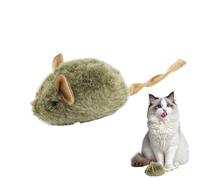 Juguete interactivo de gatito - ratones chirridos realistas de hierba gatera, juguete suave para morder para gatos jóvenes, para promover la actividad y el instinto natural de caza en interiores