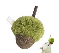 Juguete interactivo de hierba gatera - Bola de bellota de peluche verde, juguete masticable suave, juguete para morder para gatos | adorable juguete para gatos para ejercicios de interior al aire
