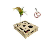 Juguete interactivo de madera para rascar gatos con divertidos laberintos para el cuidado de las uñas, jugar, enriquecimiento mental, entretenimiento y fácil limpieza, rompecabezas rascador para gatos