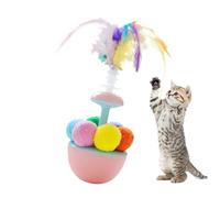 Juguete Interactivo de ocio de interior para gato,Bola de balancín con plumas para gatito | Juguete de enriquecimiento autónomo de ejercicio,Reducción del aburrimiento para la educación