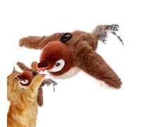 Juguete interactivo de peluche para pájaros con hierba gatera, alas automáticas con movimiento realista, juguete animal activado por sonido, juguete de actividad para gatos activado por tacto