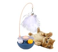 Juguete interactivo de plumas para gatos | Juguete interactivo para gatitos Roller Tracks Extra Long Federstab | Juguete para gatos para entrenar mascotas con bolas y cascabeles para ejercicios en