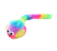 Juguete interactivo de presa felina suave a rayas multicolor con chirriador, duradero, a prueba de masticación, juguetes estimulantes y juguetones con plumas de sonido arrugado YzM843 (azul, 20 x 6 cm