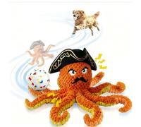 Juguete interactivo de pulpo para perro, bola de rebote automático y bola masticadora indestructible, juguete interactivo para perro, pulpo, el mejor regalo para perros para mantenerlos ocupados para