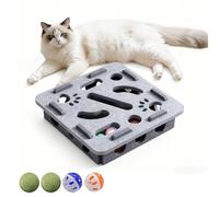 Juguete Interactivo De Rompecabezas For Gatos, Caja De Enriquecimiento De Rompecabezas For Rascar Gatos, Alternativa Libre De Estrés A Las Cortadoras Y Amoladoras, Juguete Interactivo(Square-Grey)