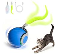 Juguete Interactivo Gato Pelota,Speedy Tail 2.0 Eléctrico Bola de Juguete Interactivo para Gatos,2025 Nuevo Pelota Inteligente Rodante Automático Pelota para Juguetes Gatos en Movimiento-Azul