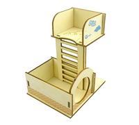 Juguete interactivo para animales pequeños, para entrenamiento de entrenamiento para hámster, laberinto, tubo de madera, jaula de túnel, balancín, casa oscilante, juguetes para hámsters reales