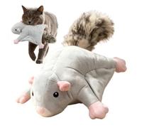 Juguete Interactivo para Gato Ardilla Voladora Realista con Cola de Felpa | Mordedor con Chirrido para Gato Indoor para Razas Pequeñas y Grandes Patio Jardín Salón