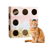 Juguete interactivo para gato, gato y caja de rompecabezas, Whack Mole Cat Toy, Feather Teaser Toy, Engaging Interactive Cats Toys Designed as a Puzzle Box with a Whack-A-Mole Feature and Feather