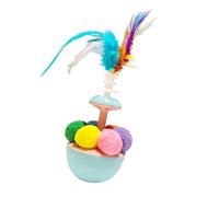 Juguete interactivo para gatos - Bola con plumas para gatito - Ejercicio divertido independiente - Bola estimulante - Reducción del aburrimiento para la educación