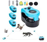 Juguete interactivo para gatos con control automático y remoto, cinta de correr de velocidad ajustable para ejercicio en interiores, juego de caza simulado para mantener a tu gato activo y entretenido