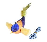 Juguete interactivo para gatos con forma de pájaro que canta y aletea, juguete automático para gatos con forma de pájaro que canta y aletea, para que los gato hagan ejercicio y jueguen solos.