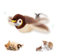 Juguete Interactivo Para Gatos Con Forma De Pájaro Volador De Interior Con Alas Que Chirrían, Recargable Con Hierba Gatera (1pcs)