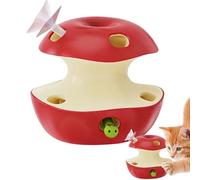 Juguete Interactivo Para Gatos, Estimulación Y Enriquecimiento Mental, Verde/Rojo, Juguete De Manzana Whäck A Mole De 10 Hoyos, Juguetes Con Sensor De Movimiento Eléctrico Con Teaser, Fomento D