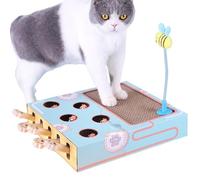 Juguete Interactivo para Gatos | Juguete 3 en 1 para Gatos de Caza de Ratones, Almohadilla para rascar para Gatos con Juego para atrapar Ratones y Divertido para Gatos, Almohadilla para rascar mu