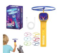 Juguete interactivo para gatos, juguete de lanzamiento de disco recargable, platillos voladores para gatitos, para entrenamiento de mascotas, desarrollo del comportamiento, propietario, tiempo de