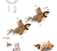 Juguete interactivo para gatos,juguete para gatos con forma de pájaro que aletea,juguete para gatos con forma de pájaro volador,recargable juguete para gatos con forma de pájaro que canta (2PCS)