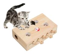 Juguete interactivo para gatos, juguete para gatos de madera, juguete interactivo, 3 en 1, tabla para rascar gatos y juguetes, divertido juego Whack Mole Game Juguete interactivo para gatos para caza,