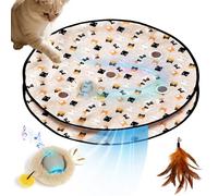 Juguete interactivo para gatos, juguetes interactivos para gatos de interior para adultos, tapete de laberinto de 5 agujeros, bola de movimiento automático, juguetes para gatitos en bolsa que emiten