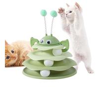 Juguete interactivo para gatos, torre tocadiscos multinivel con bolas, juguete de actividad con pistas de 360 grados, juego de entretenimiento para interiores para ejercicios de estimulación