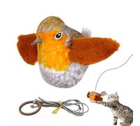 Juguete interactivo para pájaros, juguete para pájaros que chirrían, funciona con pilas, juguete interactivo multifuncional para masticar gatos con cordón elástico para gatos, gatitos, mascotas
