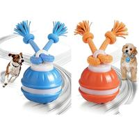 Juguete interactivo para perros, bola activa activa interactiva inteligente, bola móvil recargable con cuerdas para masticar, mantiene a tu perro activo, comprometido y satisfecho, juguete recargable