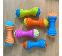 Juguete interactivo para perros con forma de mancuerna chirriante, 1 , colores surtidos aleatorios - Material TPR resistente a , adecuado para perros pequeños, el juego y el ejercicio