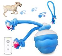 Juguete interactivo para perros, pelota de juego interactiva para perros, juguete para perros en movimiento, bola activa con cola para perros, pelota autorodante para perros, bola portátil recargable