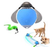 Juguete Interactivo Pelota para Gatos,2025 Nuevo Luciérnaga Speedy Tail 2.0 Juguete Eléctrico Pelota con Cola plumas,Pelota Inteligente Rodante Automático Pelota Juguetes Interactiva para Gatos-Azul