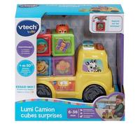 Juguete interactivo VTech Baby Lumi Truck con cubos de animales apilables, luces y sonidos, 6-36 meses