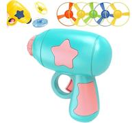 Juguete lanzador de discos voladores, juguete de búsqueda de gatos, juguete de helicóptero para gatos, lanzador interactivo de Beyblades de entrenamiento interactivo con coloridas hélices voladoras