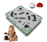 Juguete Limauñas para Gatos | Cortaúñas silencioso Interactivo | con 2 Bolas sonajero Puzzle enriquecimiento Gato Fieltro,para Perros Talla pequeña Mediana Grande Juego enriquecimiento