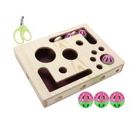 Juguete Limaúñas para Gatos - Rascador Interactivo De Madera Juguete,De Enriquecimiento con Y Pelota con Cascabel - para Mascota Gato Joven Arreglar Esquina Muebles Alfombra Interior