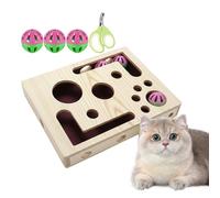 Juguete Limaúñas para Gatos | Tabla Rascador Madera | De Enriquecimiento con Y Pelota con Cascabel,para Mascota Gato Joven Arreglar Esquina Muebles Alfombra Interior