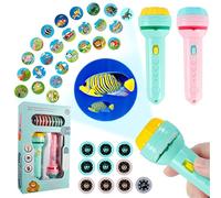 Juguete linterna proyector,2 piezas proyector linterna para niños, proyector de diapositivas, linterna de juguete para niños con 80 Patrones Diferentes,dinosaurio regalos,juguetes de los niños