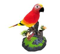 Juguete Loro Electrónico Realista - Figura Ave Interactiva Alas Aleteo | Repite Voz Peluche Educativa Sensorial | Regalo Aprendizaje Niños Adultos Verde Rojo