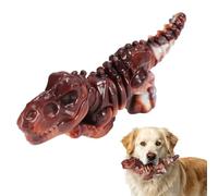 Juguete masticable de esqueleto de dinosaurio, juguete de nailon indestructible para masticadores agresivos, juguete masticable dental resistente con sabor a carne de res para perros medianos y