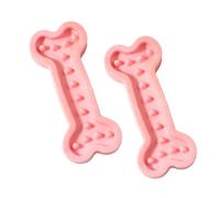 Juguete masticable de hueso TPR para perros pequeños y medianos, duradero, chirriante, dentición y cuidado dental de cachorros, 13 x 5,5 cm, no tóxico, sin BPA (rosa, 2 piezas)